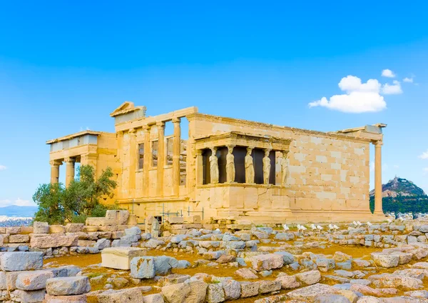 Świątynia Erechtheion w skale Akropol — Zdjęcie stockowe