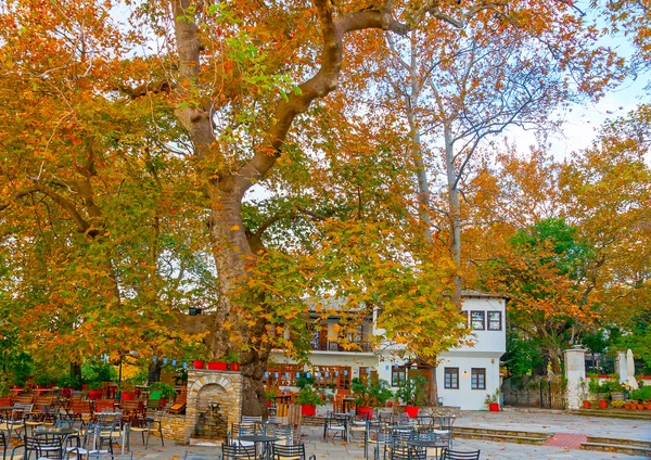 Hermosa plaza en Portaria pueblo — Foto de Stock