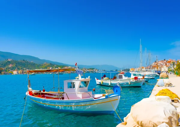 Traditional boats at Poros island — Stock Photo, Image