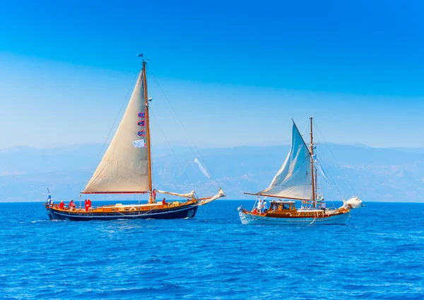 Wooden sailing boats — Stock Photo, Image