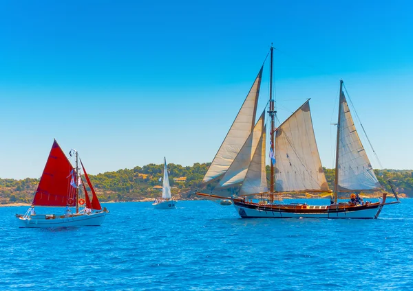 Wooden sailing boats — Stock Photo, Image