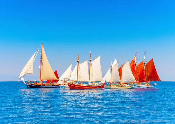 Classic wooden sailing boats — Stock Photo, Image