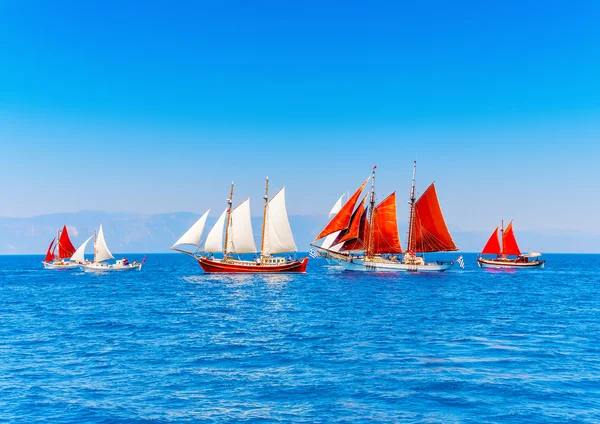 Classic wooden sailing boats — Stock Photo, Image