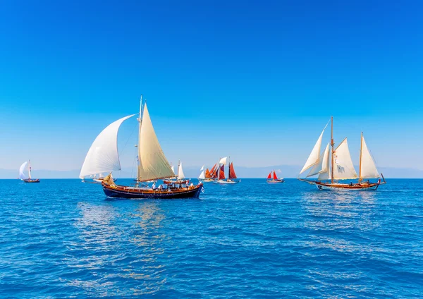 Classic wooden sailing boats — Stock Photo, Image