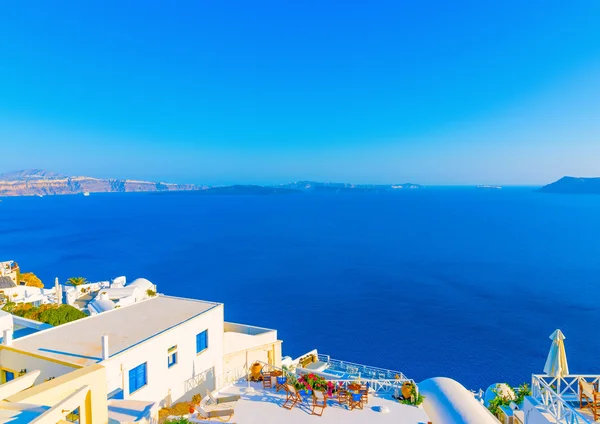 Blick von einer Terrasse in Griechenland — Stockfoto