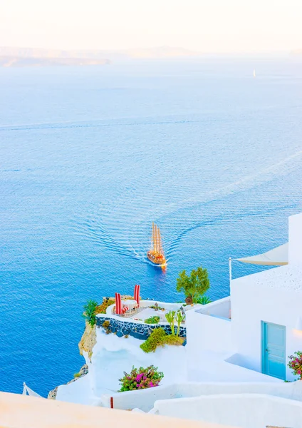 Blick von einer Restaurantterrasse — Stockfoto