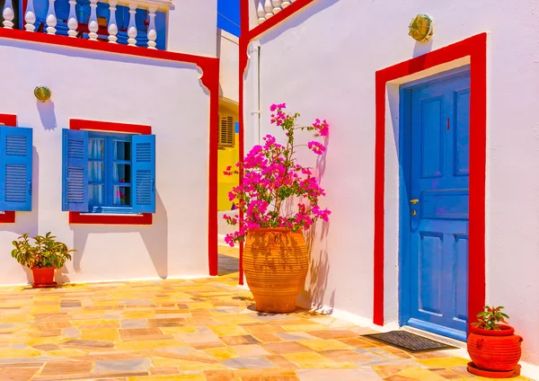 Beautiful house and bright flowers — Stock Photo, Image