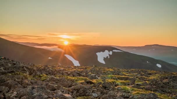 Ural Mountais, sommar, solnedgång, Timelapse — Stockvideo