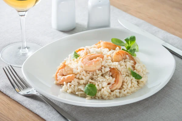 karides ile İtalyan risotto