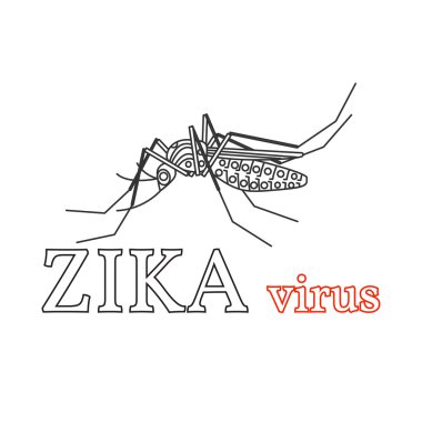 Zika virüsü sembolü. İzole vektör çizimi. İnce çizgi simgesi.