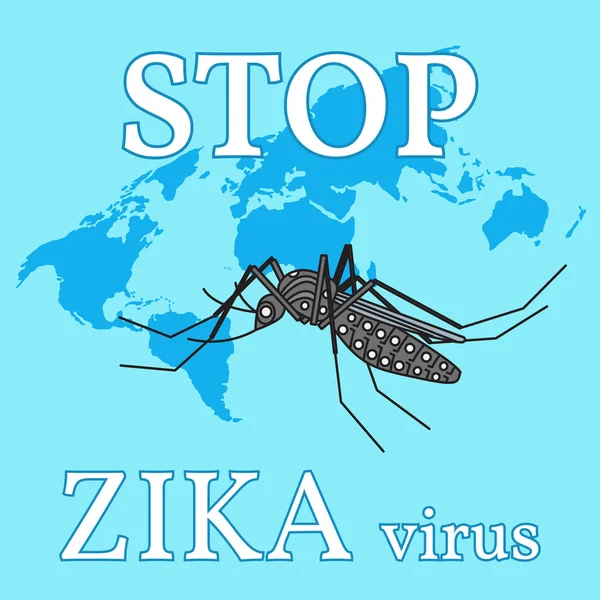 Fermare il virus zika . — Vettoriale Stock
