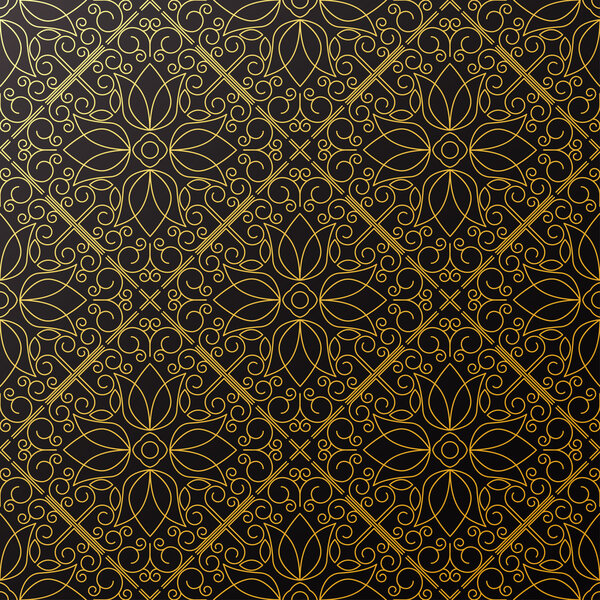 Бесшовная текстура с винтажным геометрическим орнаментом. Векторный тонкий ли
