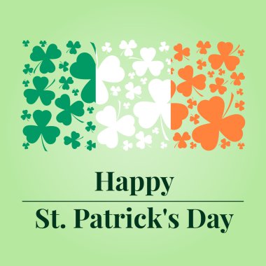 Happy St Patrick'ın günü tebrik kartı. Vektör çizim.