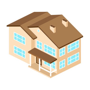 Iisometric banliyö Amerikan ev. Web tasarımı için