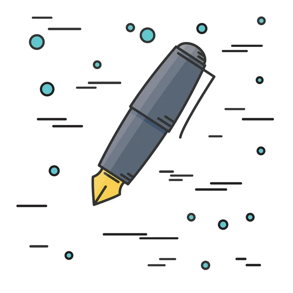 Reservoarpenna-ikonen. Tror linje-ikonen. Vektor illustration. — Stock vektor
