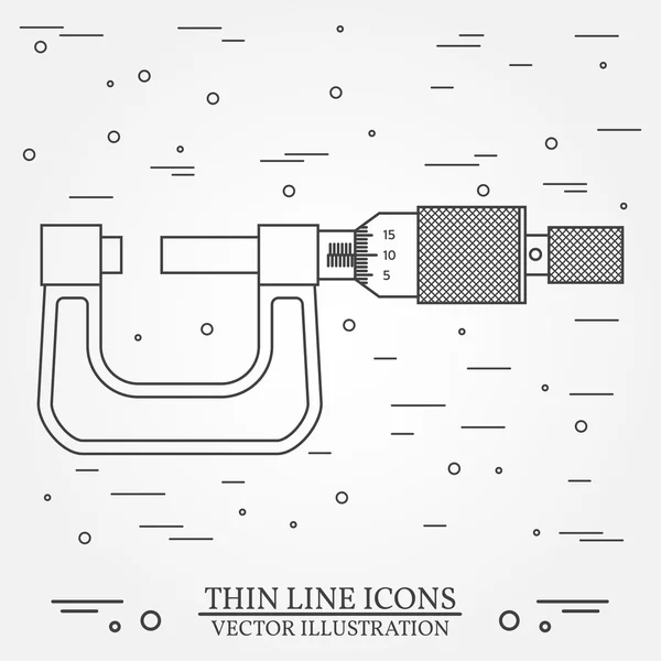 Micrometro de ícone de linha fina vetorial. Para web design e aplicação —  Vetores de Stock