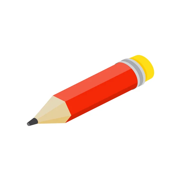 Isometrisk platt penna på vit bakgrund. Vektor illustration. — Stock vektor