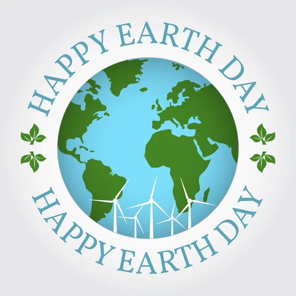 Happy Earth Day Abzeichen, Etikett, Logo, Stempel, Grußkarte. — Stockvektor