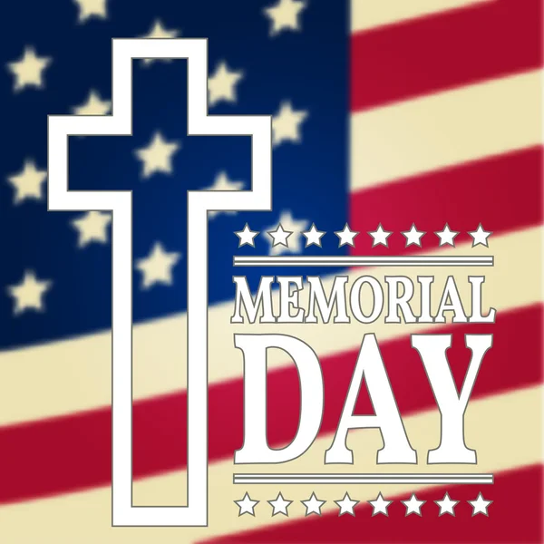 Buon Memorial Day modello di sfondo. Buon poster del Memorial Day. Bandiera americana. Stendardo patriottico. Illustrazione vettoriale . — Vettoriale Stock