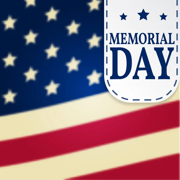Happy Memorial Day background template. Happy Memorial Day poster. Memorial Dayon top of American flag. Patriotic banner. Vector illustration. — Stock Vector