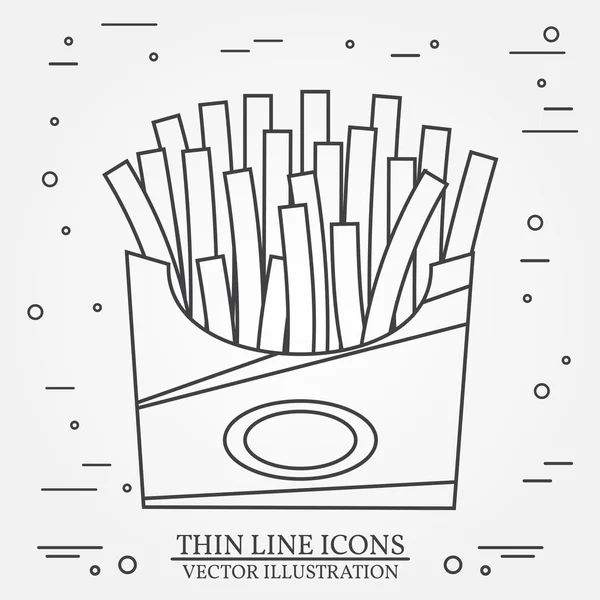 Το σύμβολο της λεπτής γραμμής με πατάτες στο κουτί. Για το σχεδιασμό ιστοσελίδων και την εφαρ- — Διανυσματικό Αρχείο