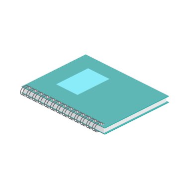 Beyaz arka plan üzerinde isometrik not defteri. Web tasarımı ve appli için