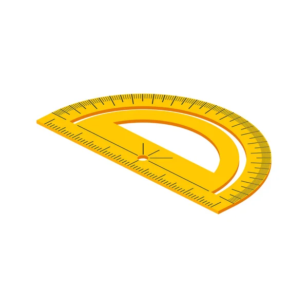 Isometric protractor on white background. Vector illustration. — Stock Vector