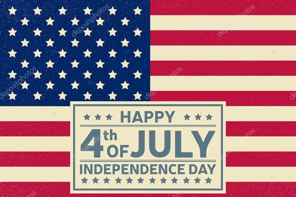 Happy Independence Day background template. Happy 4th of july poster. Happy 4th of july and Independence day on top of American flag. Patriotic banner. Vector illustration.