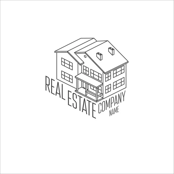 Real estate isometric logo icon. For web design and application interface, also useful for infographics. Vector dark grey.  Vector illustration. — Stock Vector