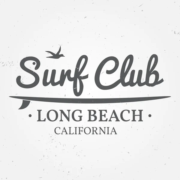 Concepto de surf para camisa o logo, estampado, estampado. Para el diseño web y la interfaz de aplicación, también es útil para infografías. Vector gris oscuro. Ilustración vectorial . — Vector de stock