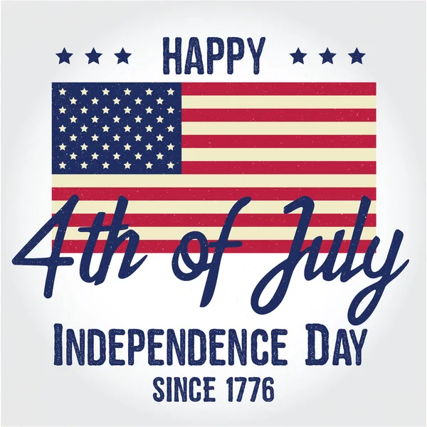 Le 4 juillet. Carte de vœux du jour de l'indépendance, affiche, dépliant. Bannière patriotique pour modèle de site Web. 4 juillet design typographique. Illustration vectorielle . — Image vectorielle