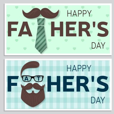 Babalar Günün Kutlu Olsun tebrik kartları. Babalar Günü kutlu olsun posterleri. Vektör çizimi.