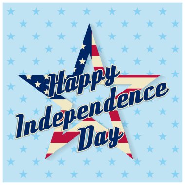Bağımsızlık günü tebrik kartı, el ilanı. Bağımsızlık günü afişi. Web sitesi şablonu için Vatansever afiş. 4 Temmuz tebrik kartı, afiş, arka plan, logo için kullanılabilir. Vektör çizimi.
