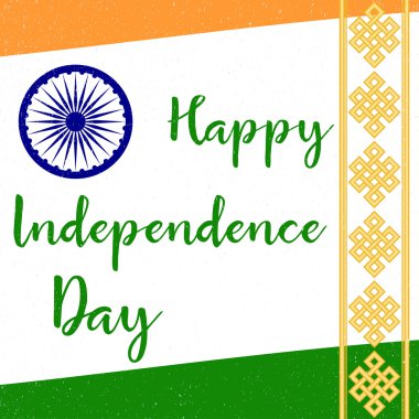 Hint bağımsızlık günü tebrik kartı, afiş, el ilanı. Web sitesi şablonu için Vatansever afiş. 15 Ağustos tipografik tasarım. Vektör çizimi.