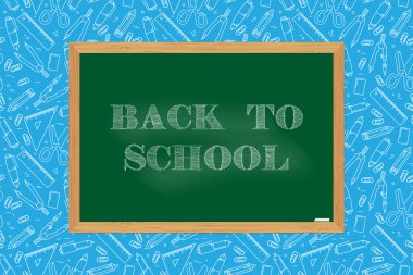 Back To School typographical background on chalkboard. clipart