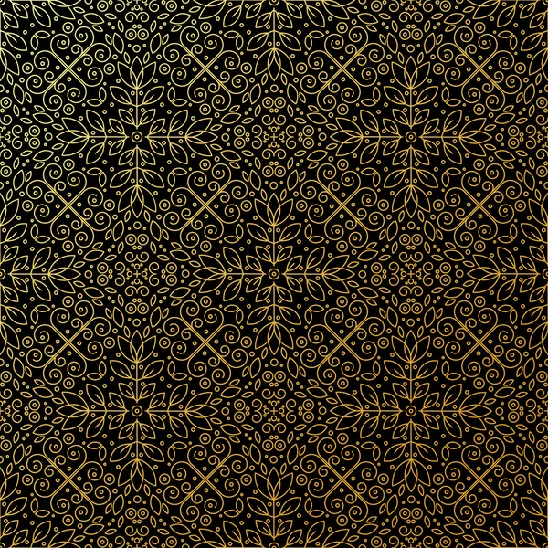 Texture sans couture avec ornement géométrique vintage. Modèle vectoriel d'art en ligne mince . — Image vectorielle