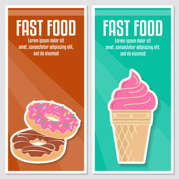 Bandiere di fast food design . — Vettoriale Stock
