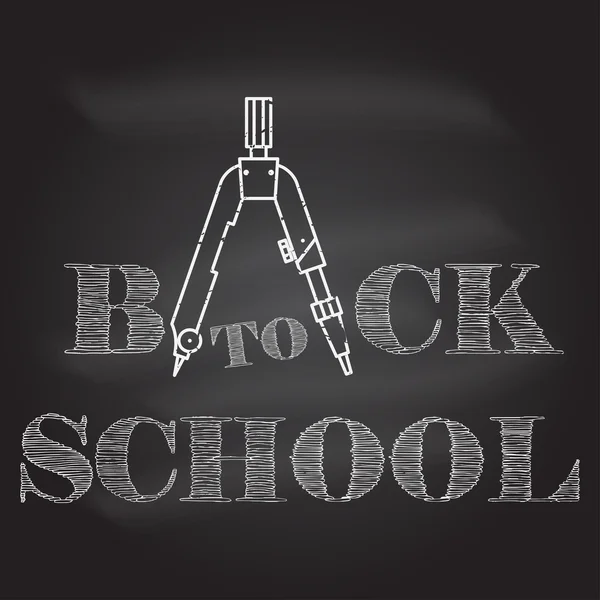 Voltar para a escola fundo tipográfico em Chalkboard . — Vetor de Stock