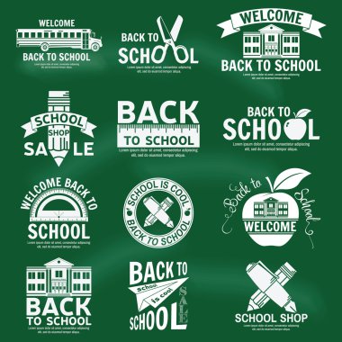 Retro okul vintage rozetleri ve etiketleri seti.