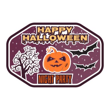 Cadılar Bayramı vintage rozet, amblem veya etiket.