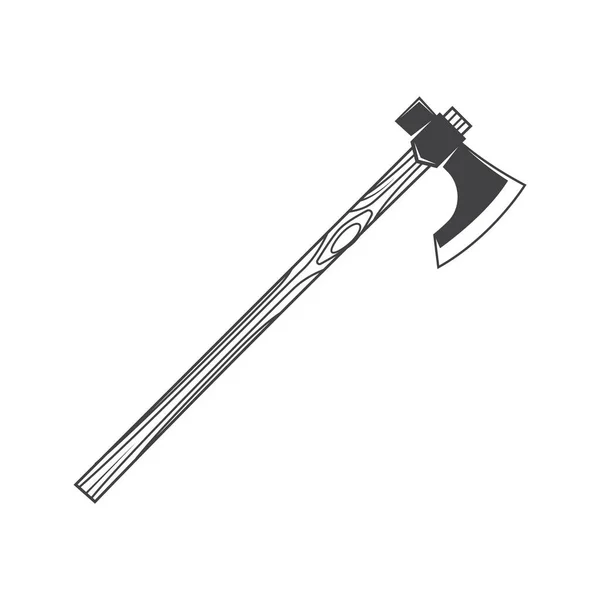 Battle axe isolated on the white background. Vector illustration Knight equipment icon, battle-axe silhouette. — Stock Vector