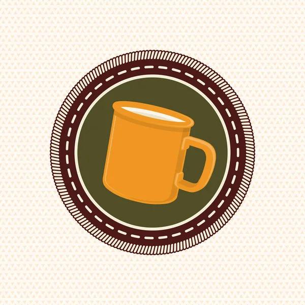 Kamp çadırlı izci rozeti. Vektör. Yama, kamp ve akademik faaliyetler için çıkartma.