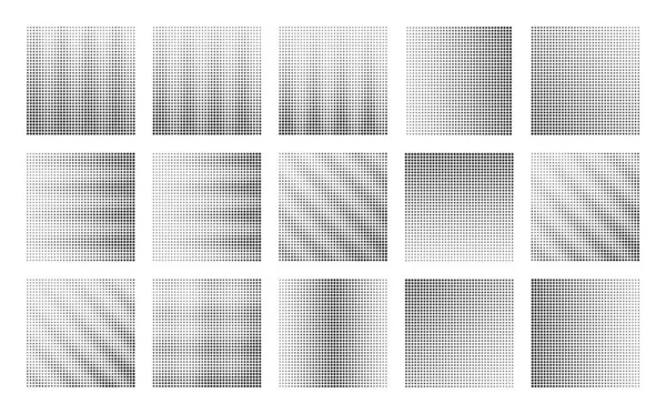 Soyut Yarıtonlama Gradyan Örnekleri. Siyah ve Beyaz Noktalı Vektör Arkaplanı.