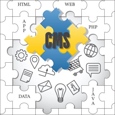 İçerik yönetim sistemi. Cms. Vektör. 