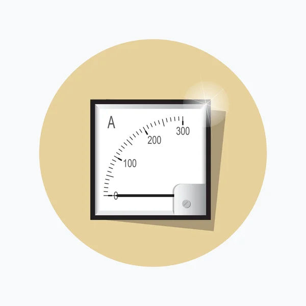 Ícone plano do amperímetro. Vetor . — Vetor de Stock