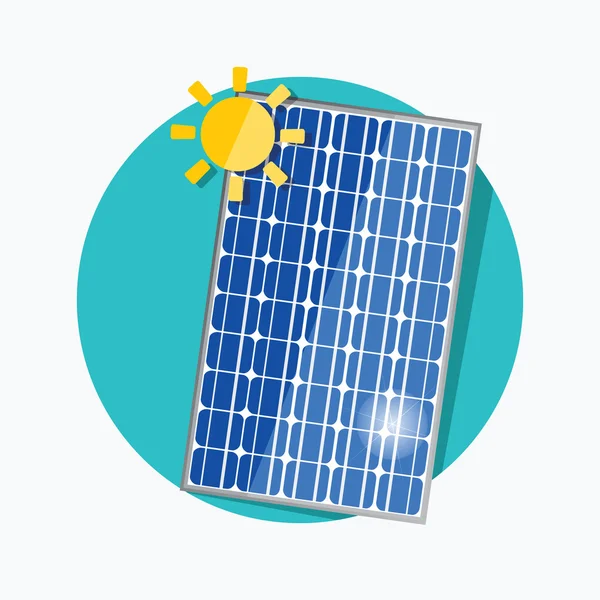 太阳能电池板平面图标。矢量. — 图库矢量图片
