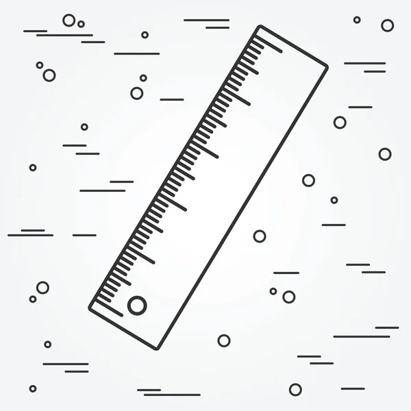 Ruler thin line design.Ruler pen Icon. Ruler Icon Vector. — 스톡 벡터