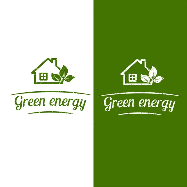 绿色能源，生态住宅设计。平的图标。矢量图. — 图库矢量图片