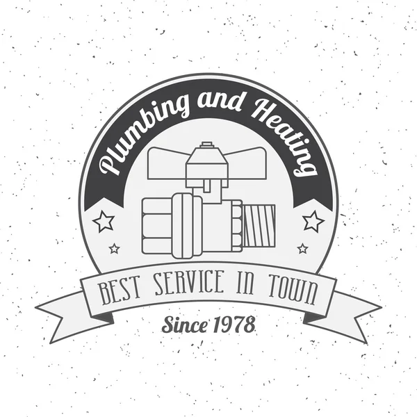 Plomería Vintage, logotipo de Servicios de Calefacción, etiquetas e insignias. Styl. — Archivo Imágenes Vectoriales