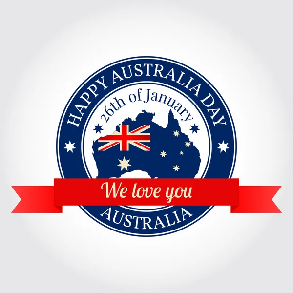 We love you Australia badge, label, logo, rubber stamp, greeting — 图库矢量图片